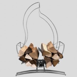 Holzvorrat Feuer Edelstahl